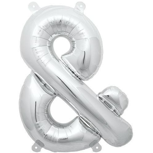 41cm Symbol Ampersand & Silver Foil Balloon - Air Fill ONLY #59764 - Each (Pkgd.)