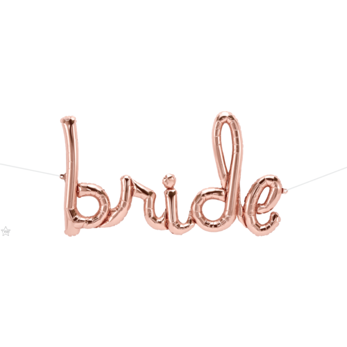 82cm Script Bride Rose Gold Foil Balloon - Air Fill ONLY #59792 - Each (Pkgd.) 
