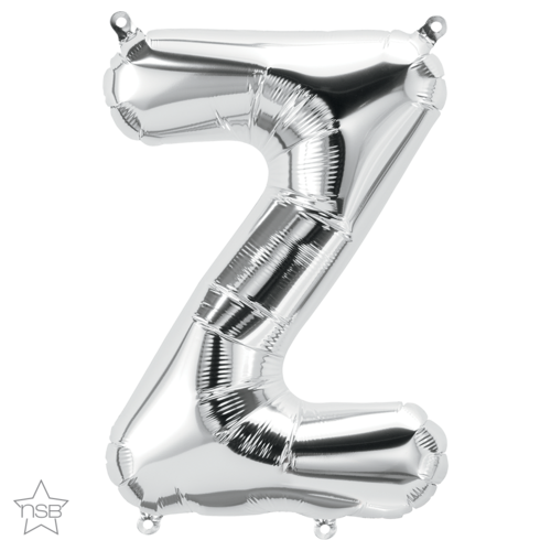 86cm Letter Z Silver Foil Balloon #59840 - Each (Pkgd.)