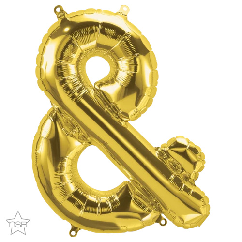 86cm Symbol Ampersand & Gold Foil Balloon #59905 - Each (Pkgd.) TEMPORARILY UNAVAILABLE
