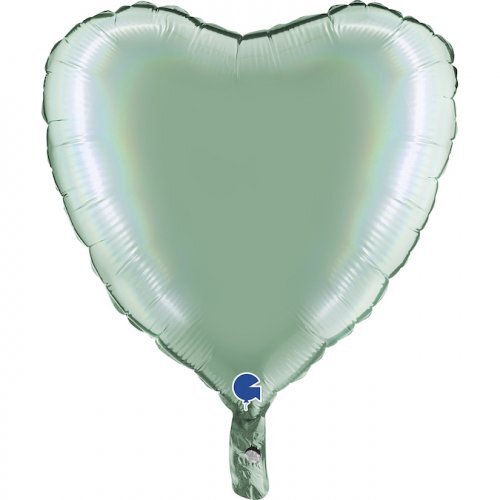 45cm Heart Foil Holographic Platinum Tiffany #30G180P03RHTI - Each (Pkgd.)