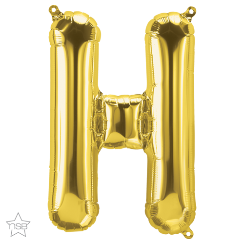 86cm Letter H Gold Foil Balloon #59926 - Each (Pkgd.)