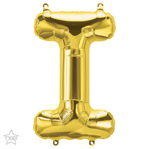 86cm Letter I Gold Foil Balloon #59928 - Each (Pkgd.)