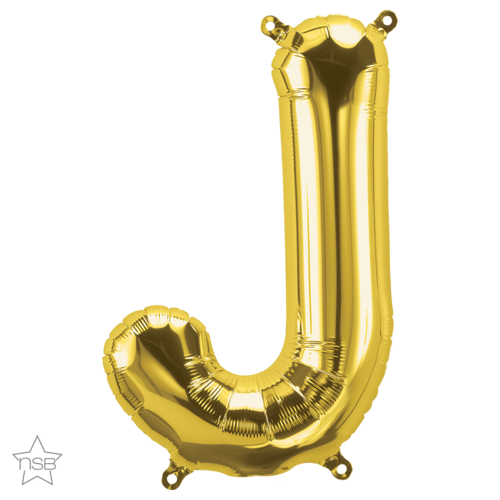 86cm Letter J Gold Foil Balloon #59930 - Each (Pkgd.)