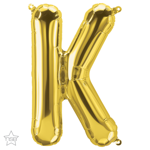 86cm Letter K Gold Foil Balloon #59932 - Each (Pkgd.) 