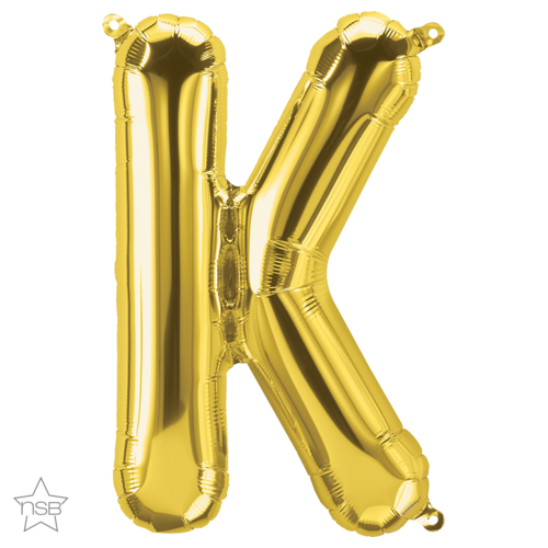 86cm Letter K Gold Foil Balloon #59932 - Each (Pkgd.) 