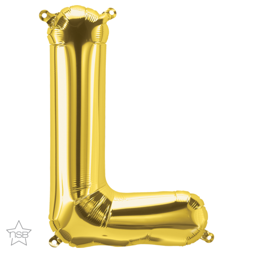 86cm Letter L Gold Foil Balloon #59934 - Each (Pkgd.)