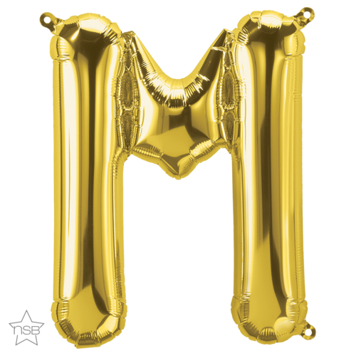 86cm Letter M Gold Foil Balloon #59936 - Each (Pkgd.)  