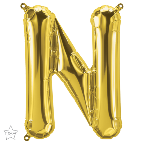 86cm Letter N Gold Foil Balloon #59938 - Each (Pkgd.)