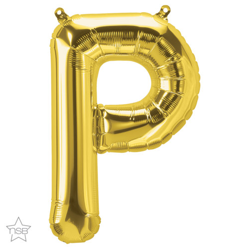86cm Letter P Gold Foil Balloon #59942 - Each (Pkgd.) 
