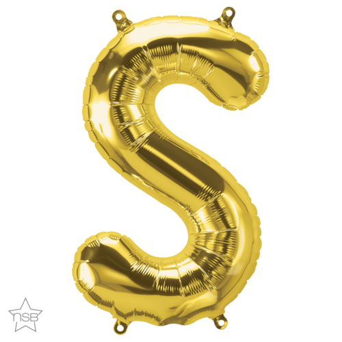 86cm Letter S Gold Foil Balloon #59948 - Each (Pkgd.)