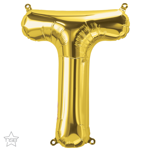 86cm Letter T Gold Foil Balloon #59950 - Each (Pkgd.)