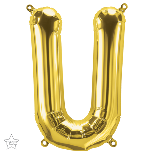 86cm Letter U Gold Foil Balloon #59952 - Each (Pkgd.) 
