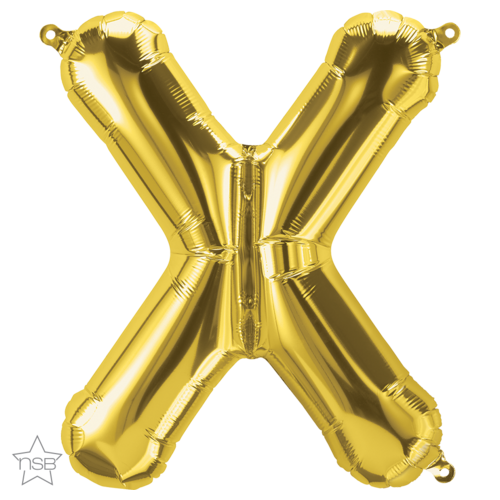 86cm Letter X Gold Foil Balloon #59958 - Each (Pkgd.)