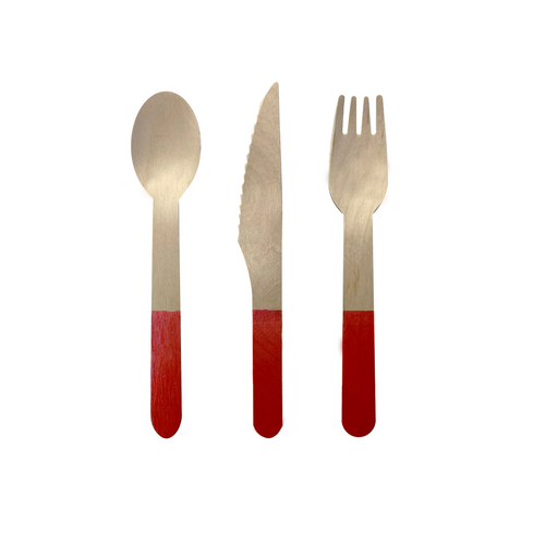 Paper Party Wooden Cutlery Cherry #6017CHP - 30pk