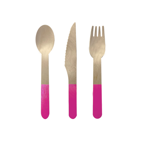 Paper Party Wooden Cutlery Flamingo #6017FMP -  30pk 