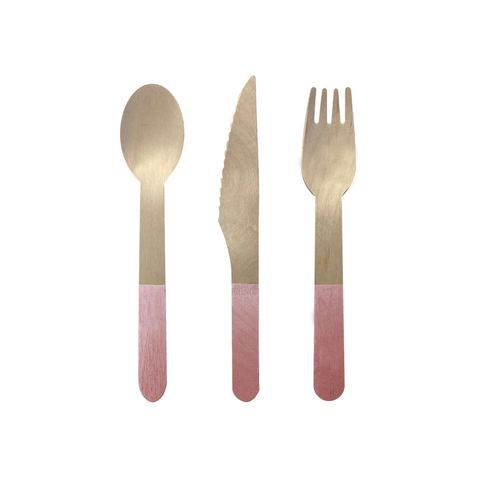 Paper Party Wooden Cutlery Rose #6017ROP - 30pk 