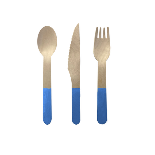 Paper Party Wooden Cutlery Sky Blue #6017SBP - 30pk 