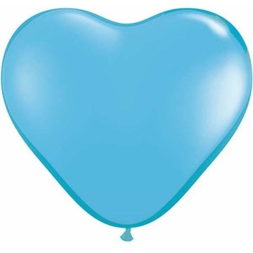 15cm Heart Pale Blue Qualatex Plain Latex #60189 - Pack Of 100