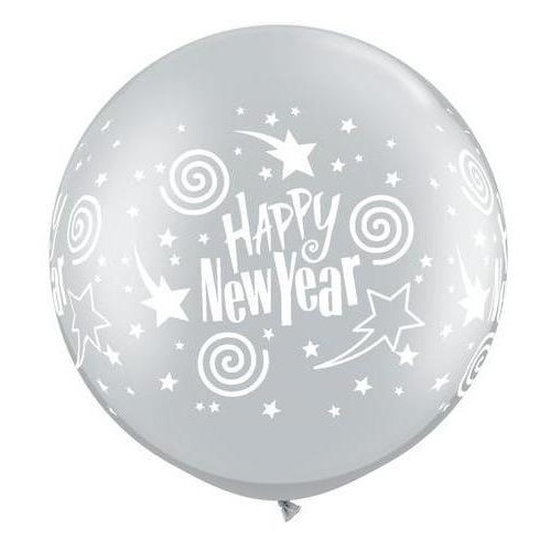 90cm Round Silver New Year's Swirling Stars Wrap #60289 - Pack of 2 TEMPORARILY UNAVAILABLE