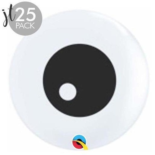 12cm Round White Friendly Eyeball Top Print #6029925 - Pack Of 25 
