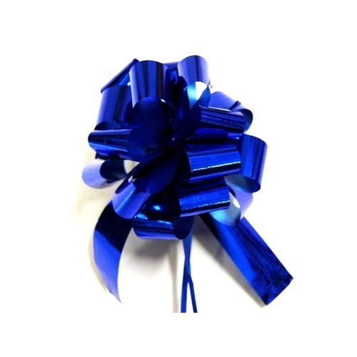 QuickBow Pull Bow Metallic Blue 30mm Ribbon #60PSBIM01 - Roll of 12 TEMPORARILY UNAVAILABLE
