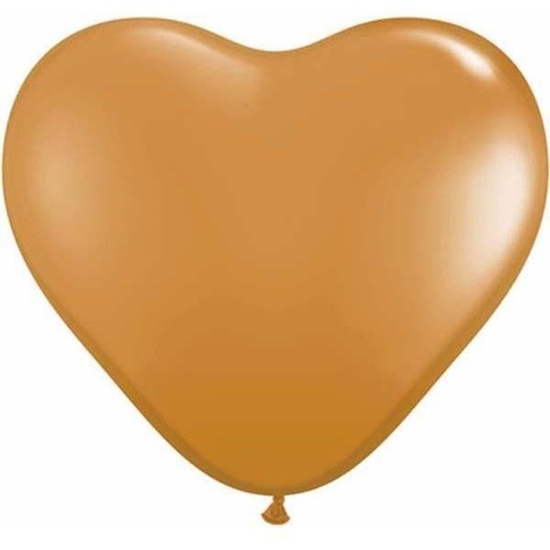 15cm Heart Mocha Brown Qualatex Plain Latex #62589 - Pack Of 100 