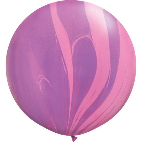 90cm Round Pink Violet Agate QX Plain Rainbow Superagate #63758 - Pack of 2 
