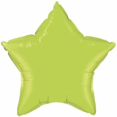 10cm Star Lime Green Plain Foil Balloon #63775 - Each (Unpackaged, Requires air inflation, heat sealing)