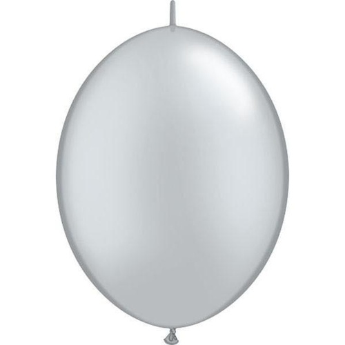 30cm Quick Link Silver Qualatex Quick Link Balloons #65243 - Pack of 50 