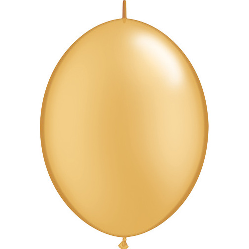 30cm Quick Link Gold Qualatex Quick Link Balloons #65245 - Pack of 50 