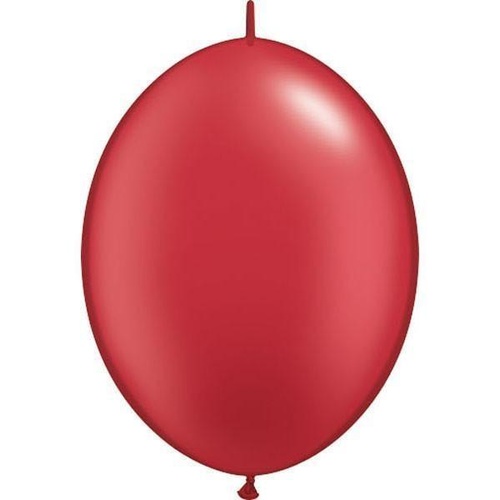 30cm Quick Link Pearl Ruby Red Qualatex Quick Link Balloons #65291 - Pack of 50