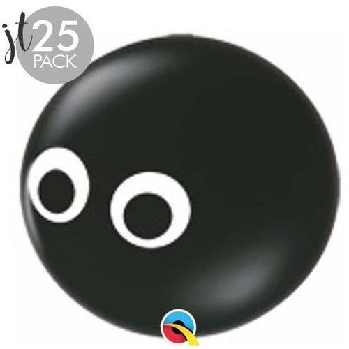 12cm Round Onyx Black Spider Eyes Topprint #6701725 - Pack Of 25