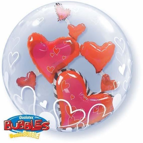 60cm Double Bubble Lovely Floating Hearts #68808 - Each TEMPORARILY UNAVAILABLE