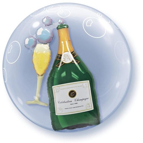 DISC 60cm Double Bubble Bubbly Wine Bottle & Glass #68810 - Each TEMPORARILY UNAVAILABLE
