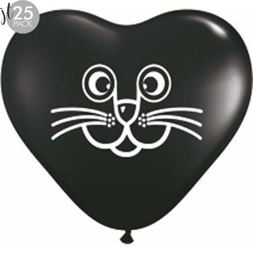 15cm Heart Onyx Black Cat Face #6976525 - Pack Of 25
