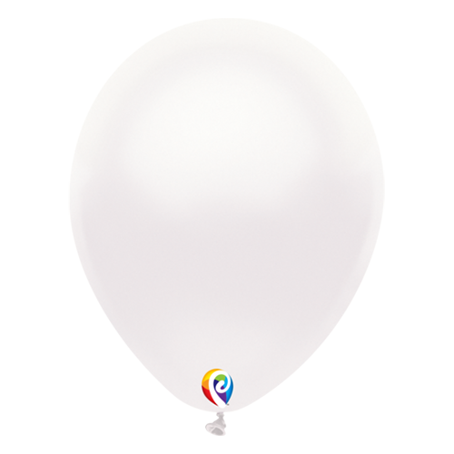 30cm Pearl White Funsational Plain Latex Balloons #71665 - Pack of 50 