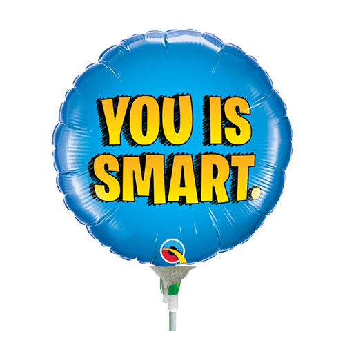 22cm Graduation You is Smart Foil Balloon #73551AF - Each (Inflated, supplied air-filled on stick)