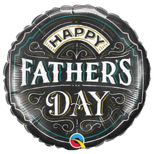 22cm Round Foil Father's Day Chalkboard #73645AF - Each - Each (Inflated, supplied air-filled on stick) TEMPORARILY UNAVAILABLE
