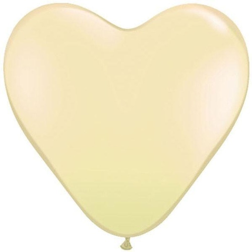 38cm Heart Ivory Silk Qualatex Plain Latex #78334 - Pack of 50 SPECIAL ORDER ITEM