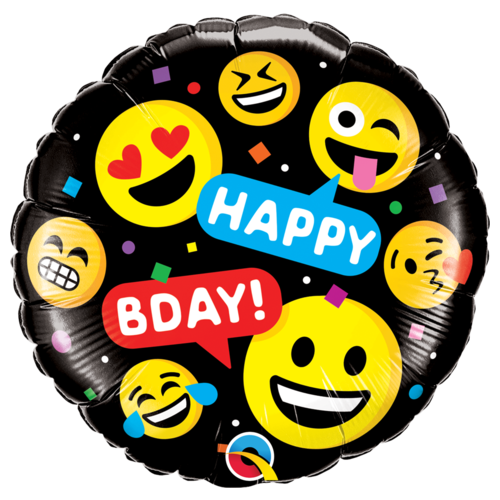 45cm Birthday Smileys Happy Birthday Round Foil Balloon #78718 - Each (Pkgd.) 