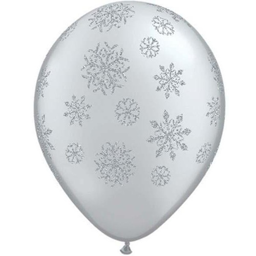 DISC 28cm Round Silver Glitter Snowflakes-A-Round #80170 - Pack of 25  TEMPORARILY UNAVAILABLE