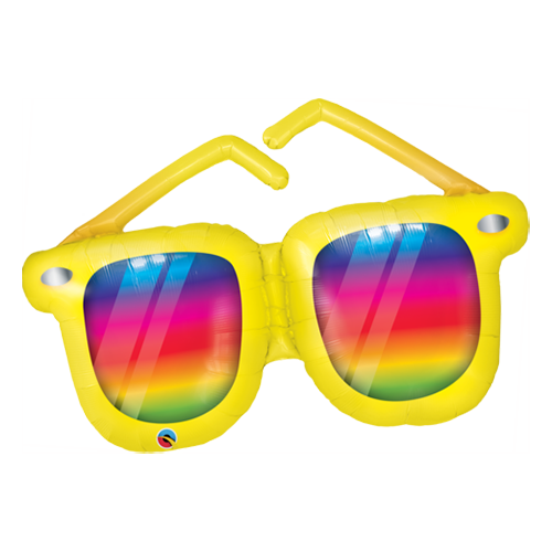 104cm Shape Foil Sunglasses Rainbow Striped #82650 - Each (Pkgd.) 