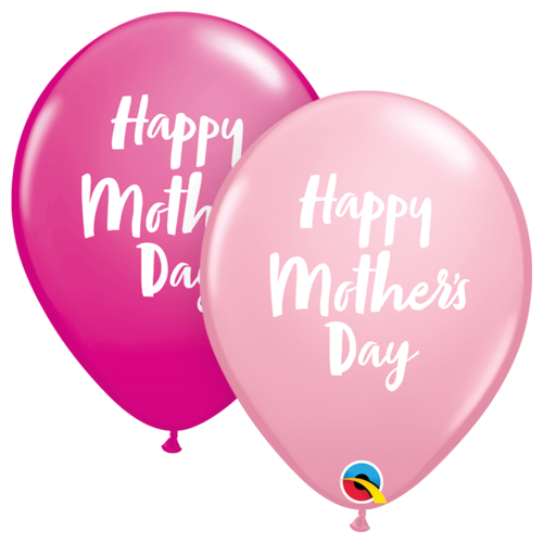 28cm Round Assorted Pink & Wild Berry Happy Mother's Day Script #84040 - Pack of 50  TEMPORAILY UNAVAILABLE