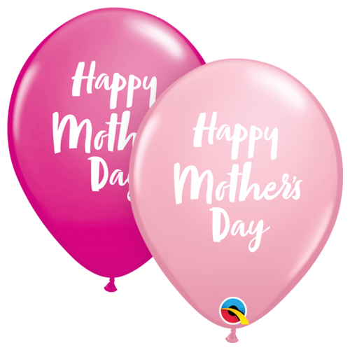 28cm Round Assorted Pink & Wild Berry Happy Mother's Day Script #8404025 - Pack of 25