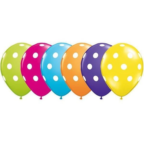 28cm Round Tropical Assorted Big Polka Dots #8506625 - Pack of 25 TEMPORARILY UNAVAILABLE