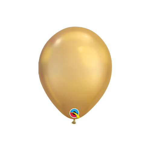 18cm Round Chrome Gold Qualatex Plain Latex #85111 - Pack of 100 