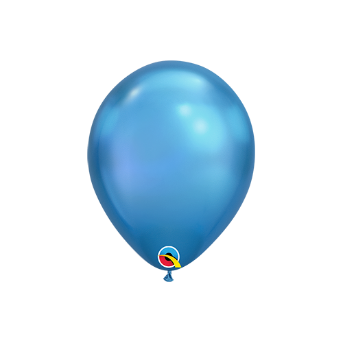 18cm Round Chrome Blue Qualatex Plain Latex #85112 - Pack of 100 