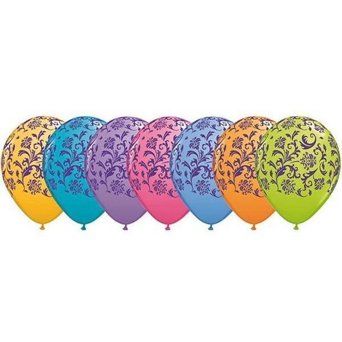 28cm Round Contempory Assorted Damask Print (Purple) #85823 - Pack of 50 SPECIAL ORDER ITEM