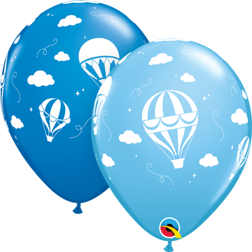 28cm Round Dark Blue & Pale Blue Hot Air Balloons #85839 - Pack of 50